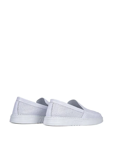 Женские слипоны Attizzare кожаные белые - фото 4 - Miraton