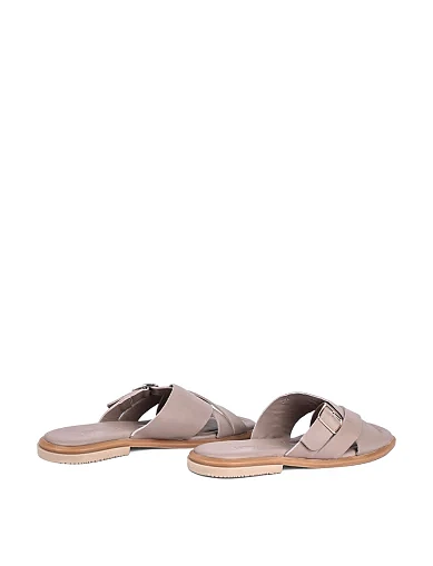 Женские шлепанцы Attizzare кожаные серые - фото 4 - Miraton