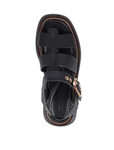 Женские сандалии Attizzare кожаные черные - фото 2 - Miraton