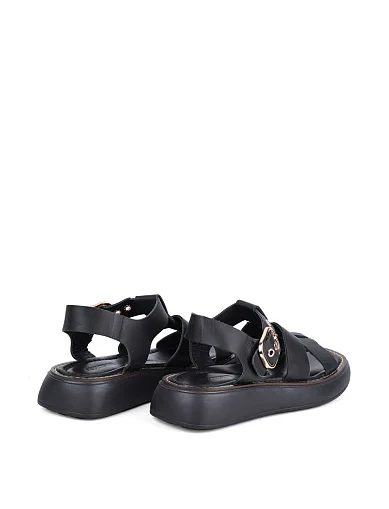 Женские сандалии Attizzare кожаные черные - фото 4 - Miraton