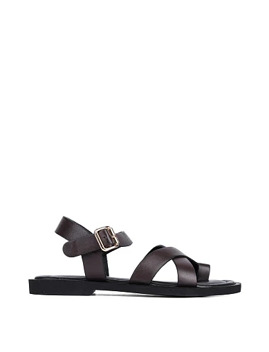 Женские сандалии Attizzare кожаные коричневые - фото 1 - Miraton