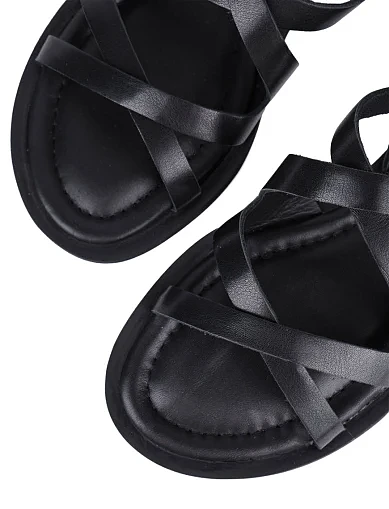 Женские сандалии Attizzare кожаные черные - фото 5 - Miraton