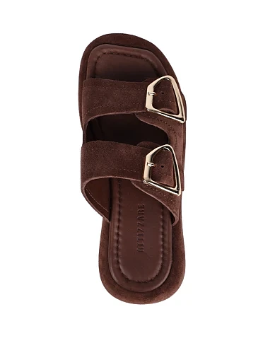 Женские шлепанцы Attizzare велюровые коричневые - фото 5 - Miraton