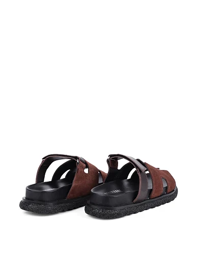 Женские шлепанцы Attizzare кожаные коричневые - фото 4 - Miraton