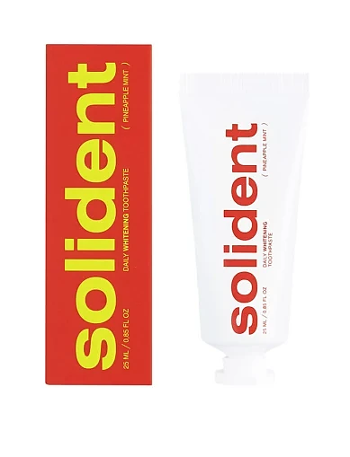Щоденна відбілювальна зубна паста Solident Pineapple mint / ананас-м'ята, 25 ml(Щоденна відбілювальна зубна паста Solident Pineapp) - фото 1 - Miraton