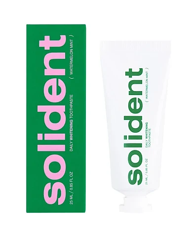 Щоденна відбілювальна зубна паста Solident Watermelon mint / кавун-м'ята, 25 ml(Щоденна відбілювальна зубна паста Solident Waterme) - фото 1 - Miraton