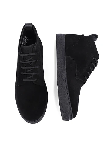 Чоловічі черевики замшеві чорні (2355DH-96-187) - фото 2 - Miraton