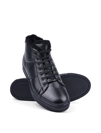 Мужские ботинки лоферы кожаные черные - фото 2 - Miraton