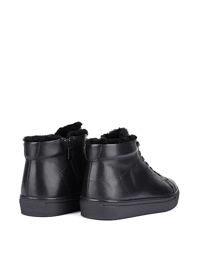 Мужские ботинки кожаные черные - фото 3 - Miraton