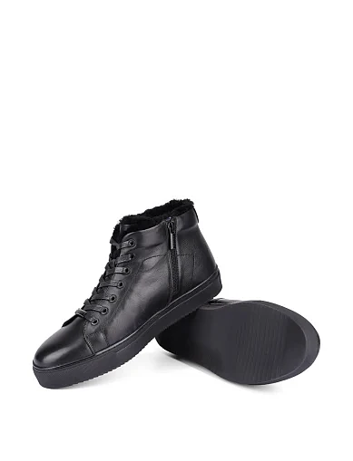 Мужские ботинки кожаные черные - фото 5 - Miraton