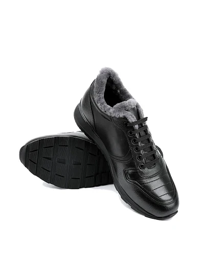 Чоловічі кросівки шкіряні чорні (025A-04-G70/D01/S42M) - фото 2 - Miraton