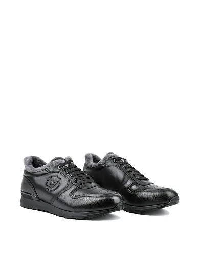 Чоловічі кросівки шкіряні чорні (025A-04-G70/D01/S42M) - фото 3 - Miraton