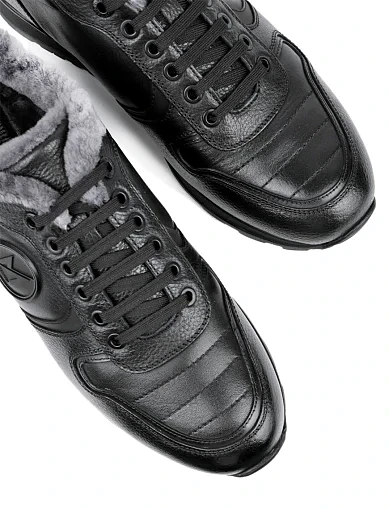 Чоловічі кросівки шкіряні чорні (025A-04-G70/D01/S42M) - фото 5 - Miraton