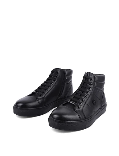 Мужские ботинки MIRATON кожаные черные - фото 3 - Miraton