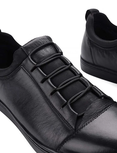 Чоловічі кеди MIRATON шкіряні чорні (8821A-835-A8) - фото 5 - Miraton