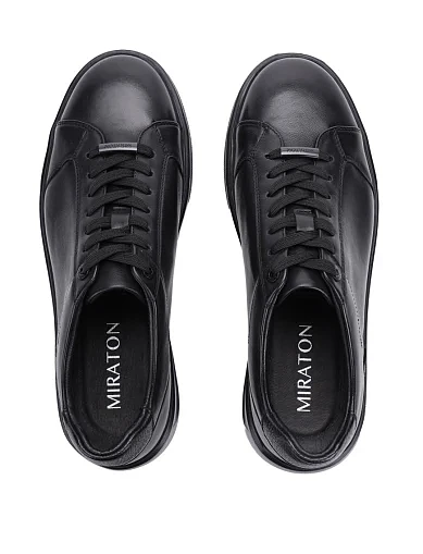 Чоловічі кеди MIRATON шкіряні чорні (M06628A-50-T10/G70) - фото 2 - Miraton