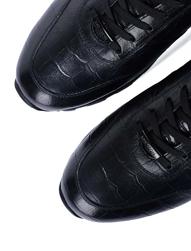 Мужские кроссовки кожаные синие - фото 5 - Miraton