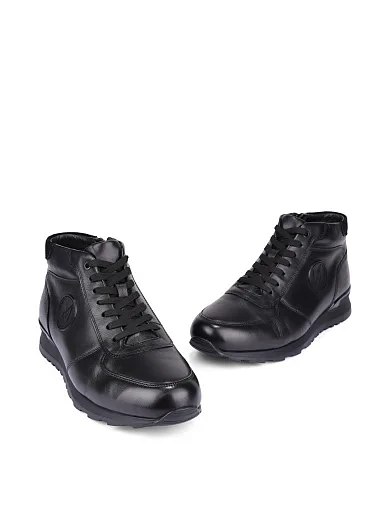 Мужские ботинки кожаные черные - фото 5 - Miraton