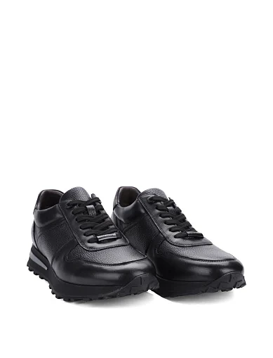 Мужские кроссовки MIRATON кожаные черные - фото 3 - Miraton