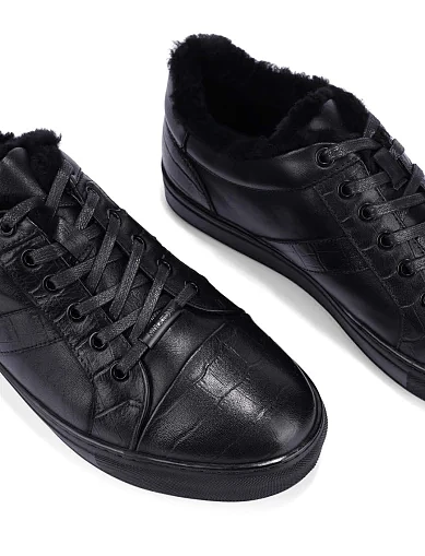 Мужские кеды кожаные черные - фото 5 - Miraton