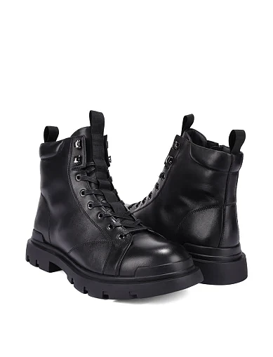 Мужские ботинки кожаные черные - фото 2 - Miraton