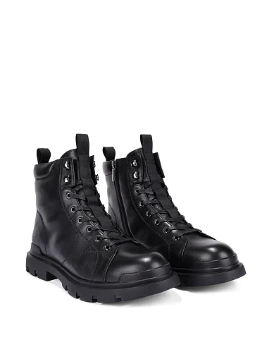 Мужские ботинки кожаные черные - фото 3 - Miraton