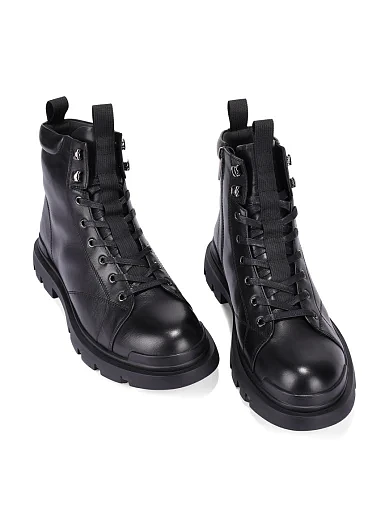 Мужские ботинки кожаные черные - фото 5 - Miraton