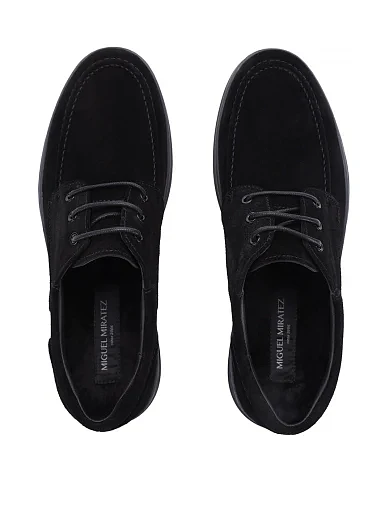 Мужские туфли Miguel Miratez замшевые черные - фото 2 - Miraton
