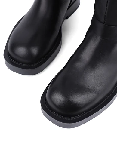 Женские сапоги MIRATON кожаные черные - фото 6 - Miraton