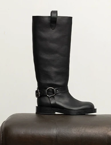 Женские сапоги MIRATON кожаные черные - фото 7 - Miraton