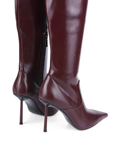 Женские ботфорты MIRATON из искусственной кожи бордовые - фото 4 - Miraton