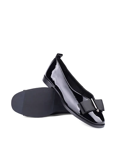 Женские балетки MIRATON лаковые черные - фото 5 - Miraton