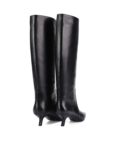 Женские сапоги кожаные черные - фото 5 - Miraton