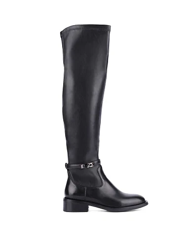 Женские ботфорты Attizzare из искусственной кожи черные - фото 1 - Miraton