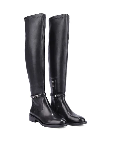 Женские ботфорты Attizzare из искусственной кожи черные - фото 3 - Miraton