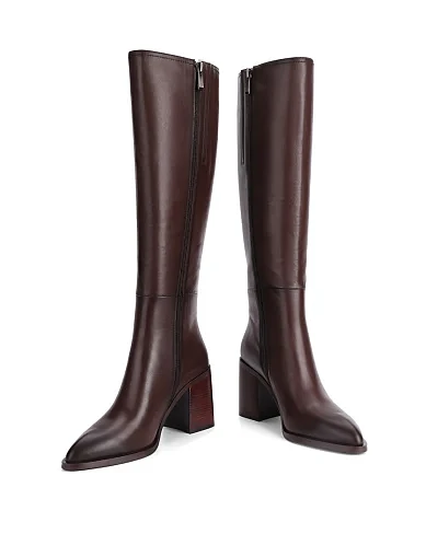 Женские сапоги Attizzare кожаные коричневые - фото 2 - Miraton