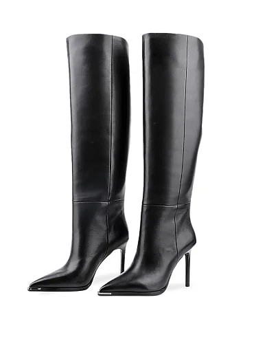 Жіночі ботфорти MIRATON шкіряні чорні(G652-1810) - фото 2 - Miraton