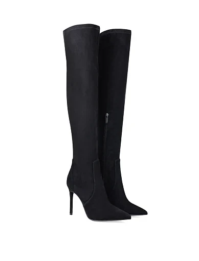 Жіночі ботфорти Mia May велюрові чорні(W287-242203-1) - фото 3 - Miraton