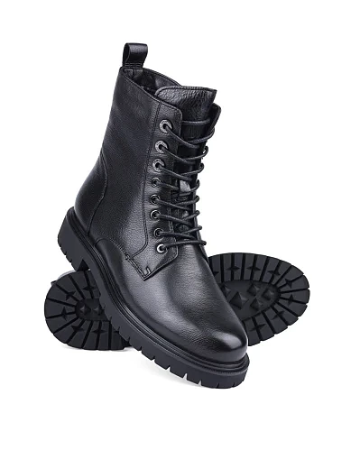 Женские ботинки Attizzare кожаные черные - фото 2 - Miraton