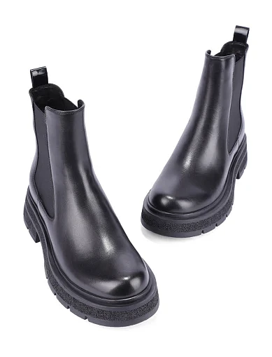 Женские ботинки челси MIRATON кожаные черные - фото 5 - Miraton