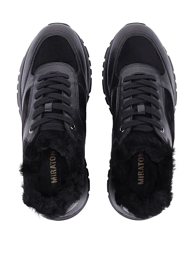 Жіночі кросівки MIRATON шкіряні чорні(H2379B-3-1M) - фото 2 - Miraton