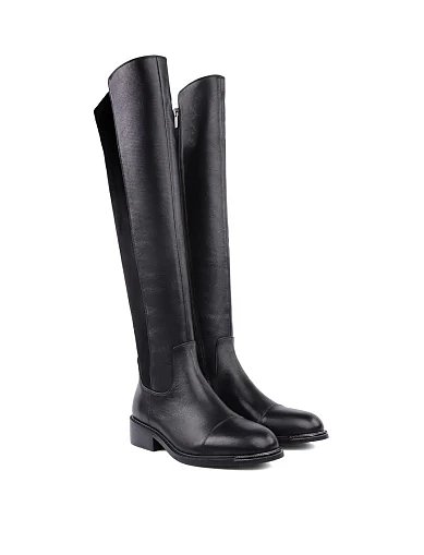 Женские ботфорты Attizzare кожаные черные - фото 2 - Miraton