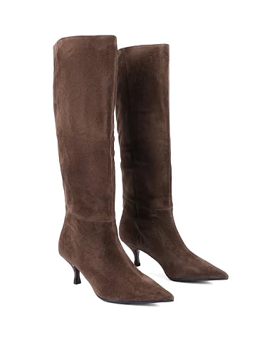 Женские сапоги MIRATON велюровые коричневые - фото 4 - Miraton