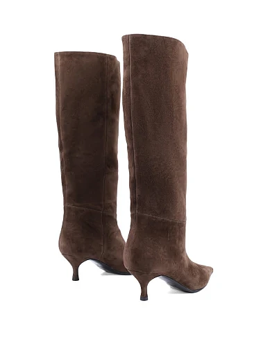 Женские сапоги MIRATON велюровые коричневые - фото 5 - Miraton