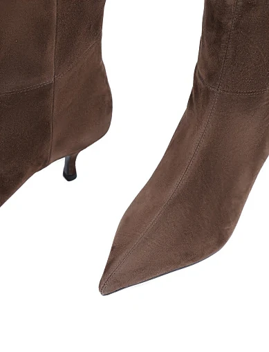Женские сапоги MIRATON велюровые коричневые - фото 6 - Miraton
