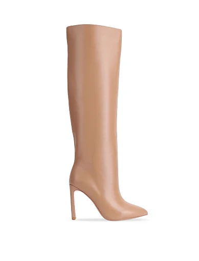 Женские ботфорты MIRATON кожаные бежевые - фото 1 - Miraton