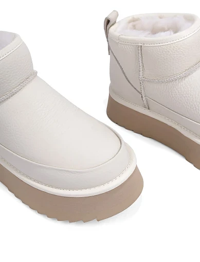 Женские угги MIRATON кожаные белые - фото 5 - Miraton