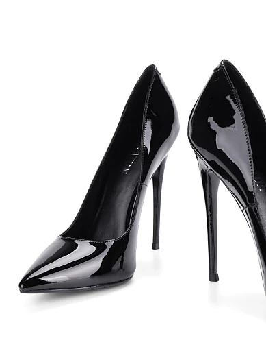 Женские туфли лодочки MIRATON лаковые черные - фото 2 - Miraton