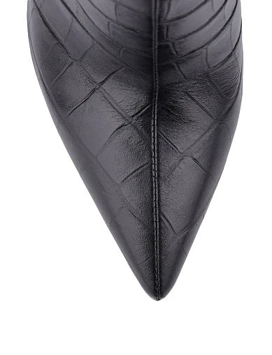 Женские сапоги MIRATON кожаные черные - фото 4 - Miraton