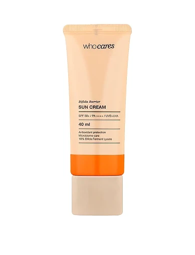 Сонцезахисний крем з антиоксидантним захистом Who Cares Bifida Barrier Sun Cream 40мл(Сонцезахисний крем з антиоксидантним захистом Who ) - фото 1 - Miraton